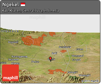 Satellite Panoramic Map of Ngekel