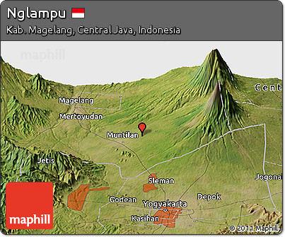 Satellite Panoramic Map of Nglampu