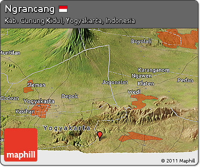 Satellite Panoramic Map of Ngrancang