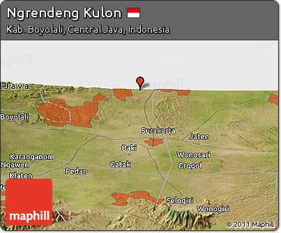 Satellite Panoramic Map of Ngrendeng Kulon