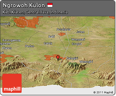 Satellite Panoramic Map of Ngrowoh Kulon