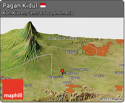 Satellite Panoramic Map of Pagan Kidul