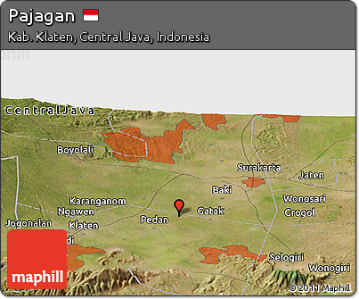 Satellite Panoramic Map of Pajagan