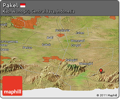 Satellite Panoramic Map of Pakel