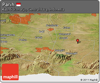 Satellite Panoramic Map of Parih