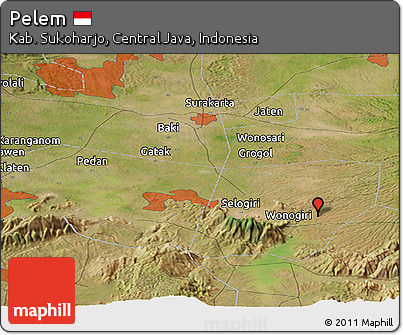 Satellite Panoramic Map of Pelem
