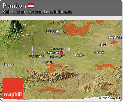 Satellite Panoramic Map of Pembon