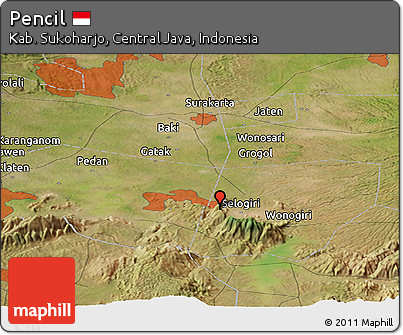 Satellite Panoramic Map of Pencil