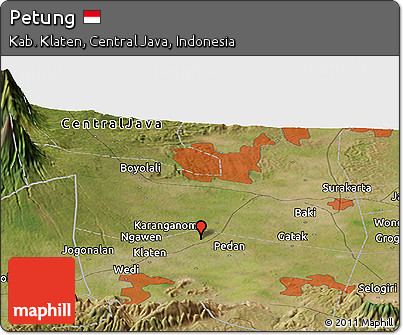 Satellite Panoramic Map of Petung