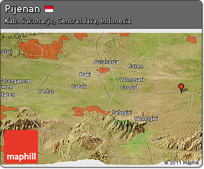 Satellite Panoramic Map of Pijenan