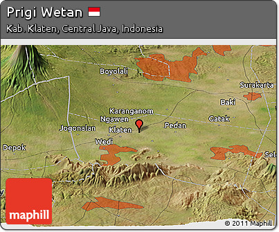 Satellite Panoramic Map of Prigi Wetan
