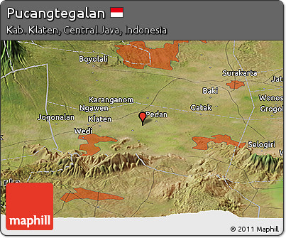 Satellite Panoramic Map of Pucangtegalan