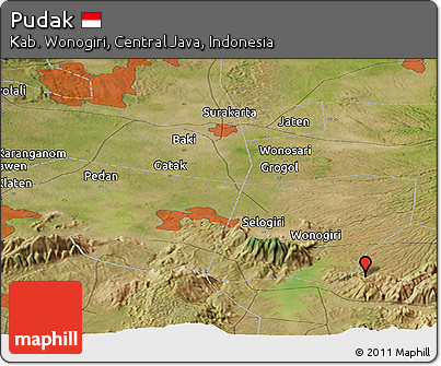 Satellite Panoramic Map of Pudak