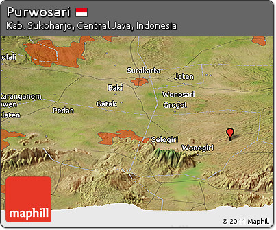 Satellite Panoramic Map of Purwosari