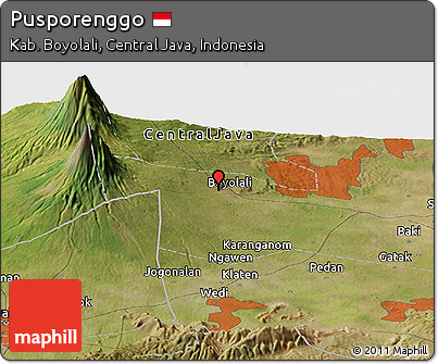 Satellite Panoramic Map of Pusporenggo