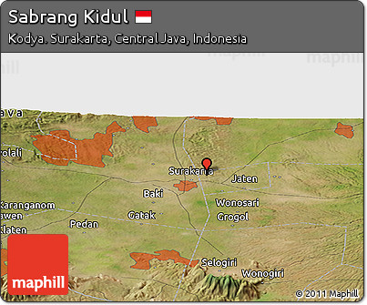 Satellite Panoramic Map of Sabrang Kidul