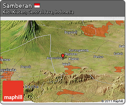 Satellite Panoramic Map of Samberan