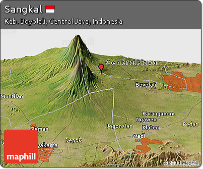 Satellite Panoramic Map of Sangkal