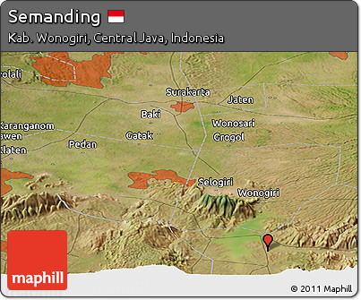 Satellite Panoramic Map of Semanding