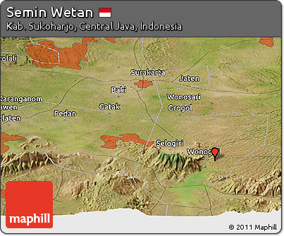 Satellite Panoramic Map of Semin Wetan