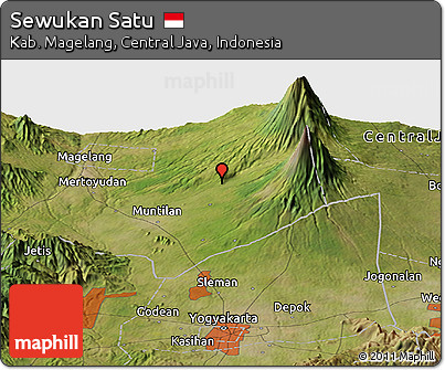 Satellite Panoramic Map of Sewukan Satu
