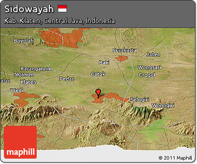Satellite Panoramic Map of Sidowayah