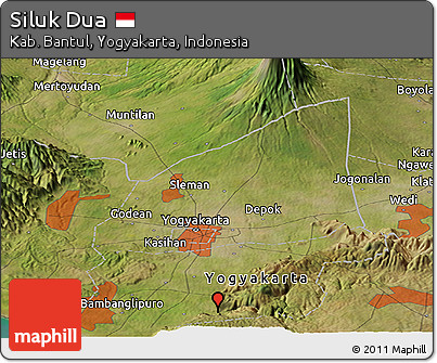 Satellite Panoramic Map of Siluk Dua