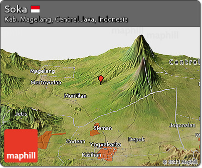 Satellite Panoramic Map of Soka