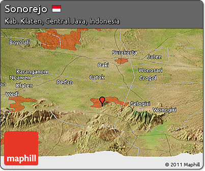 Satellite Panoramic Map of Sonorejo