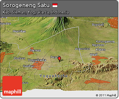 Satellite Panoramic Map of Sorogeneng Satu