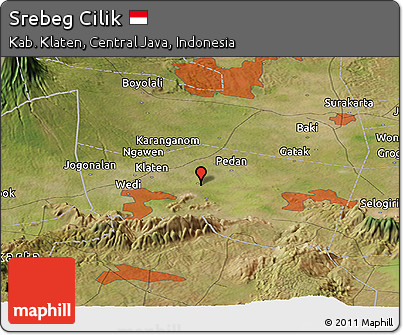 Satellite Panoramic Map of Srebeg Cilik