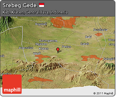 Satellite Panoramic Map of Srebeg Gede