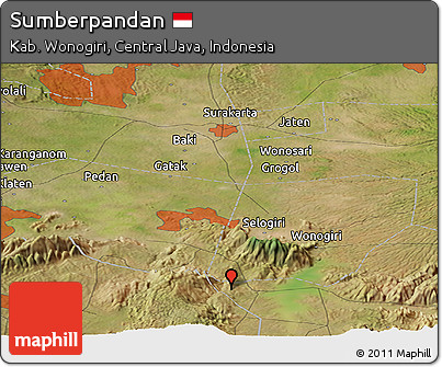Satellite Panoramic Map of Sumberpandan