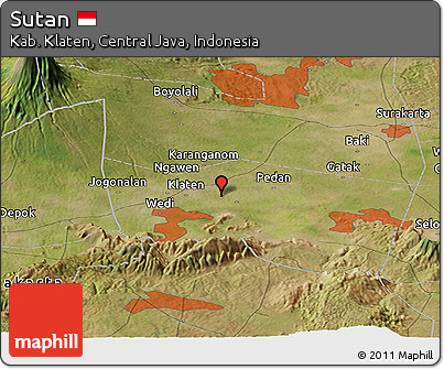 Satellite Panoramic Map of Sutan