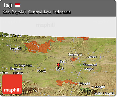Satellite Panoramic Map of Taji