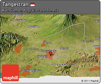 Satellite Panoramic Map of Tangestran