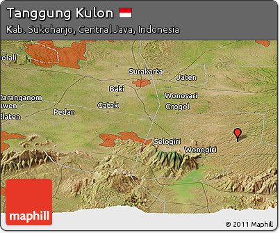 Satellite Panoramic Map of Tanggung Kulon