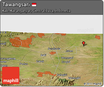 Satellite Panoramic Map of Tawangsari