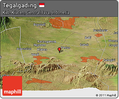 Satellite Panoramic Map of Tegalgading