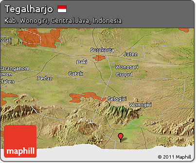 Satellite Panoramic Map of Tegalharjo