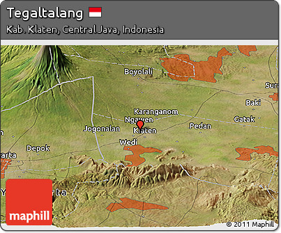Satellite Panoramic Map of Tegaltalang