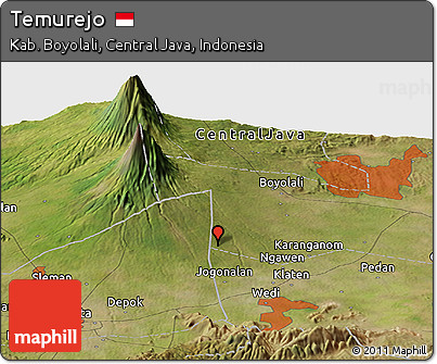 Satellite Panoramic Map of Temurejo
