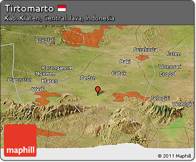 Satellite Panoramic Map of Tirtomarto