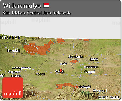 Satellite Panoramic Map of Widoromulyo