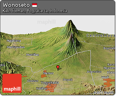 Satellite Panoramic Map of Wonoseto