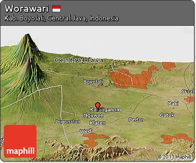 Satellite Panoramic Map of Worawari