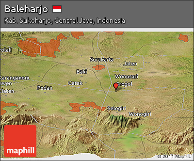Satellite Panoramic Map of Baleharjo