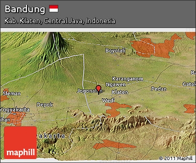 Satellite Panoramic Map of Bandung