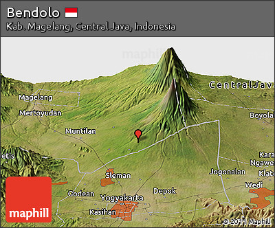 Satellite Panoramic Map of Bendolo
