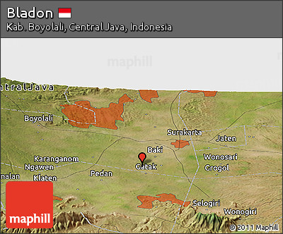 Satellite Panoramic Map of Bladon